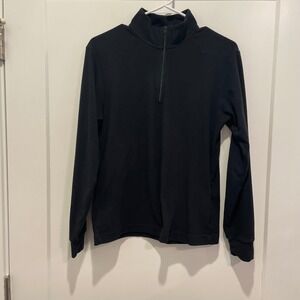 Uniqlo Mens Heattech Fleece‎ Quarter Zip Pullover Sweater Black XS 341-433067
